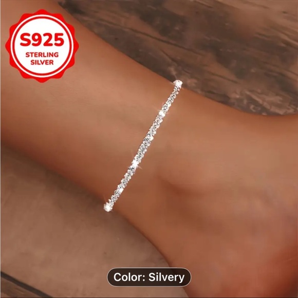 💖 New .925 Sterling Silver Ankle Bracelet Anklet - Picture 6 of 7